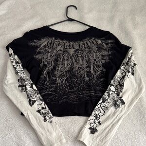 Zumiez Black and White Skeleton Graphic Long Sleeve Tee